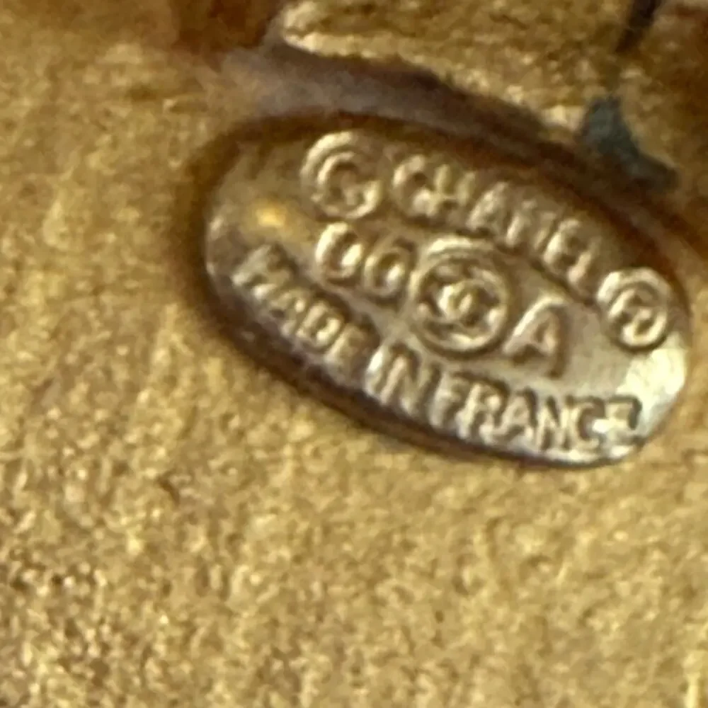 Chanel Leather Logo Clip-On Earrings